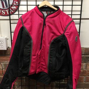 Women' s First Gear Motorcycle Jacket Pink Large